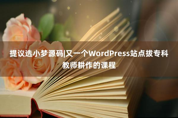 提议选小梦源码|又一个WordPress站点拔专科教师耕作的课程